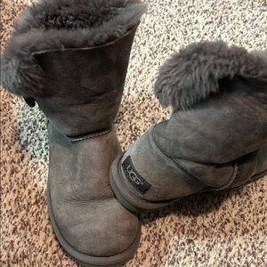 UGG Charcoal Suede Boots with Plush Lining